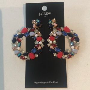 J Crew multicolor earrings. Post back, never worn